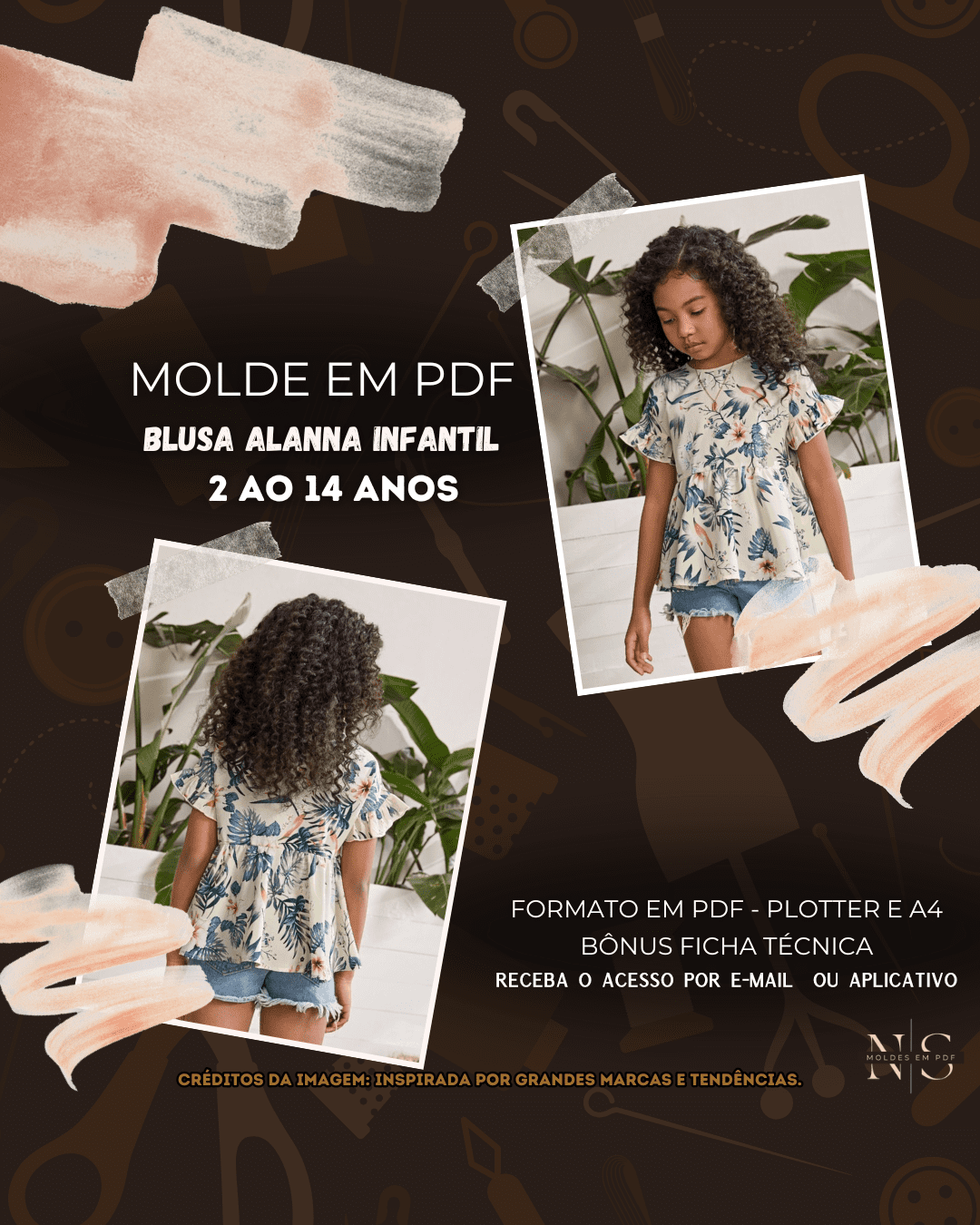 Molde em PDF - Blusa Alanna Infantil