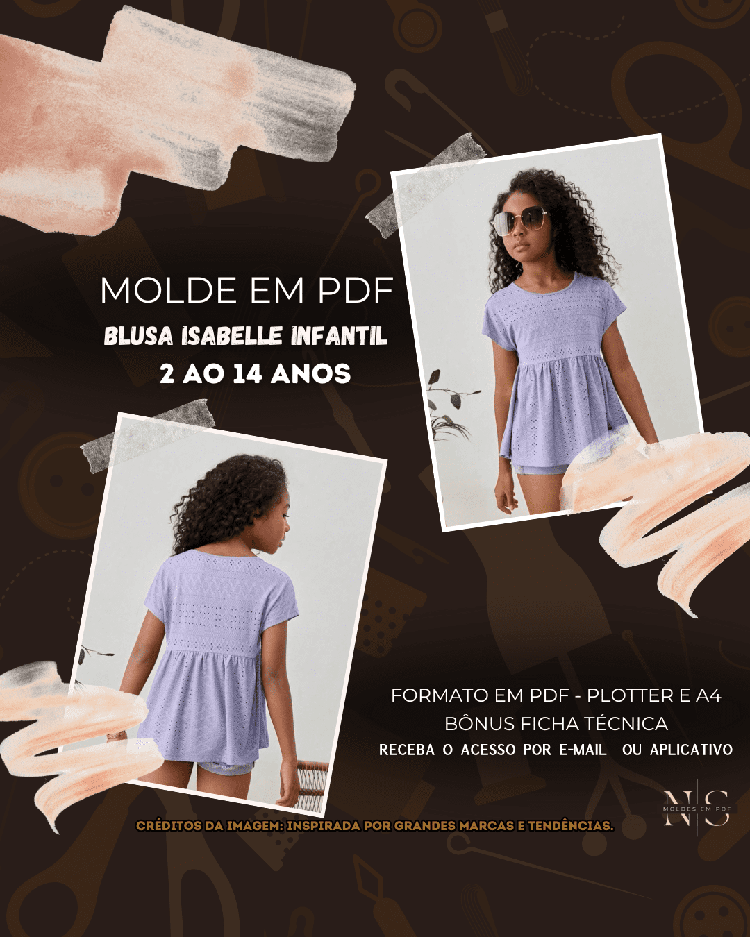 Molde em PDF - Blusa Isabelle Infantil