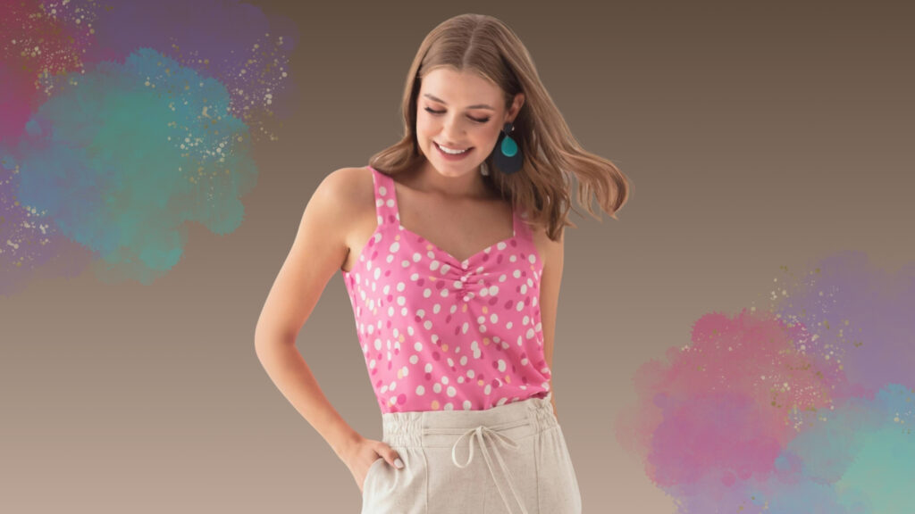 Molde em PDF Gratuito Blusa de Alça com Decote Franzido (P ao G5)