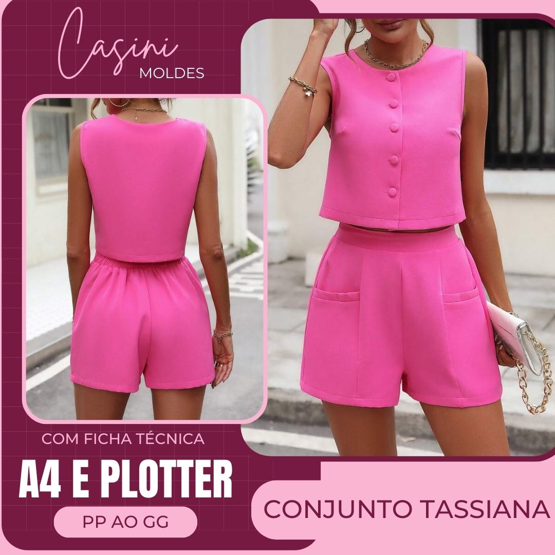 Conjunto Tassiana - Molde em PDF [PP ao GG]