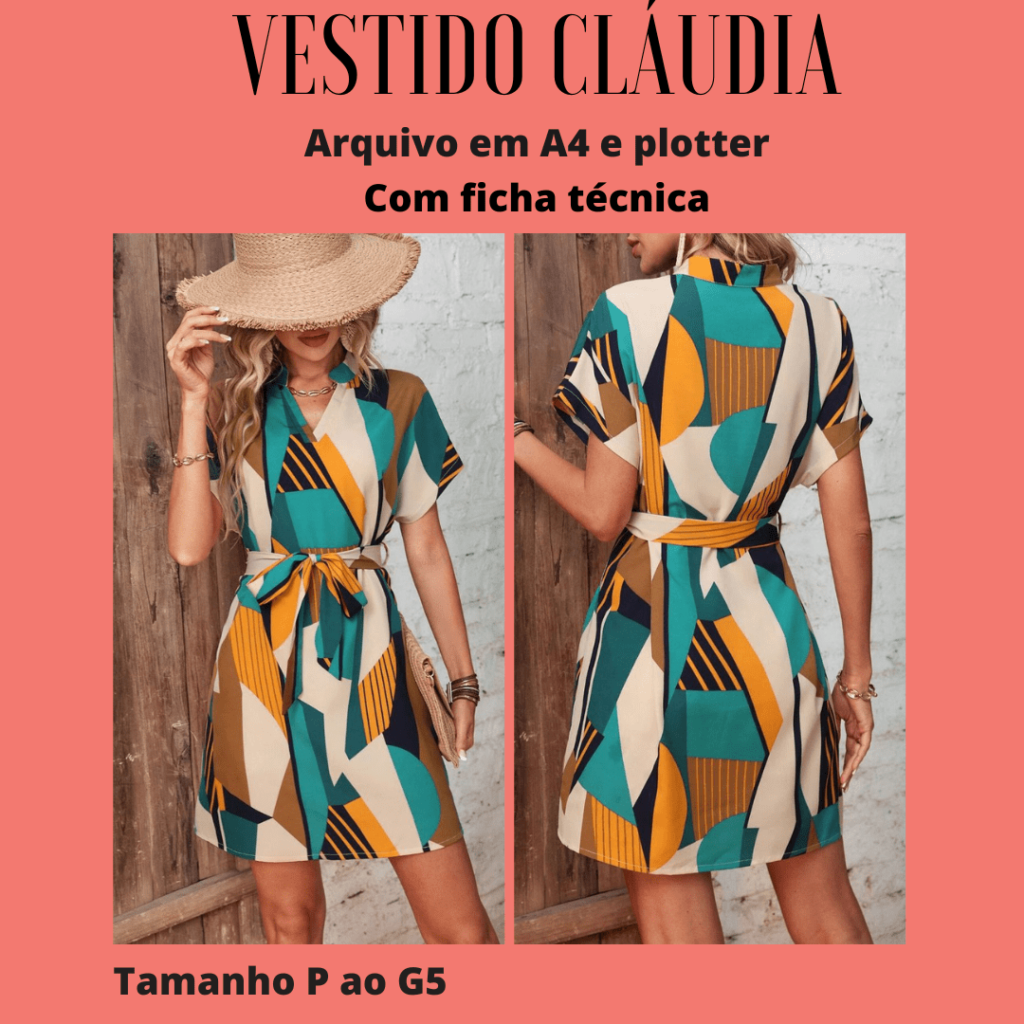 Molde vestido cláudia