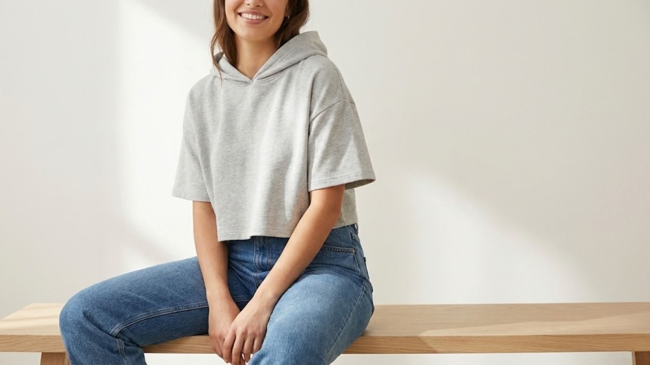 Molde em PDF gratuito de cropped com capuz ideal para iniciantes na costura