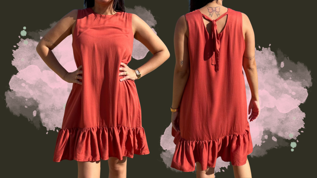 Molde em PDF Gratuito + Tutorial no YouTube: Vestido Babado Curto