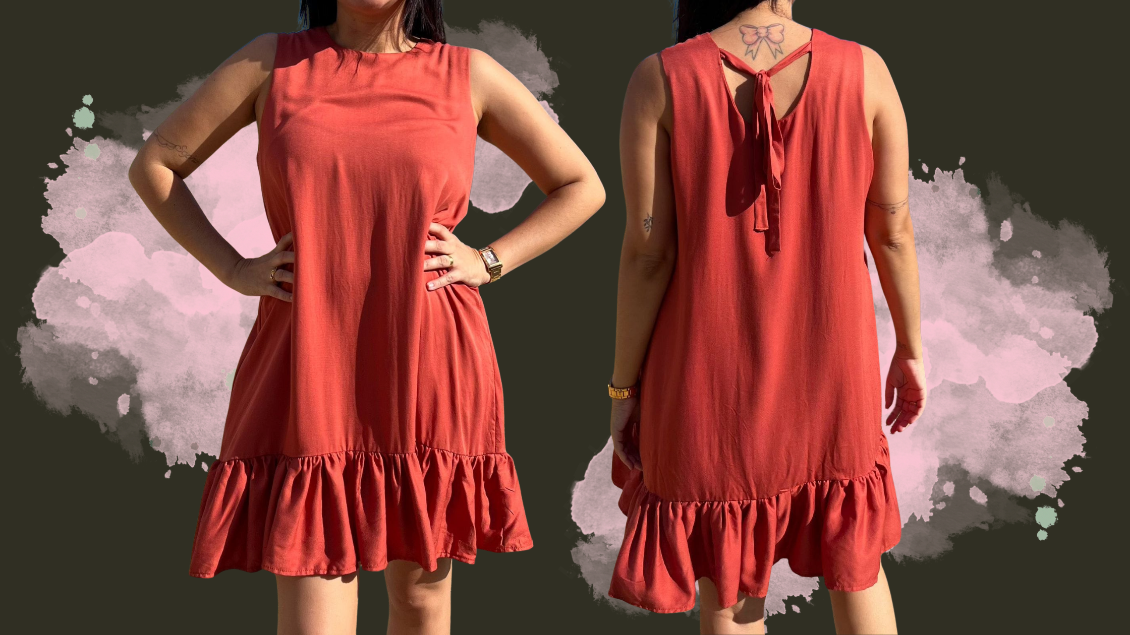 Molde em PDF Gratuito + Tutorial no YouTube: Vestido Babado Curto