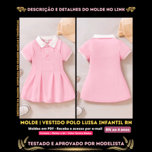 Molde em PDF - Vestido Polo Luisa Infantil RN