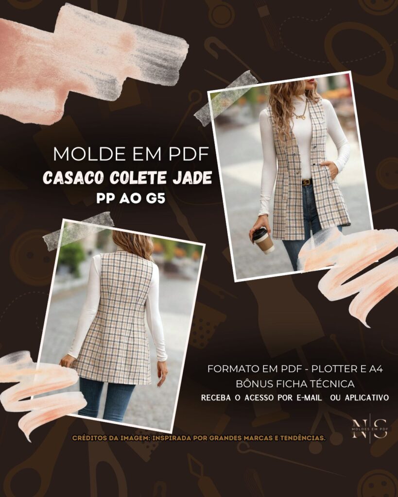 Molde em PDF - Casaco Colete Jade