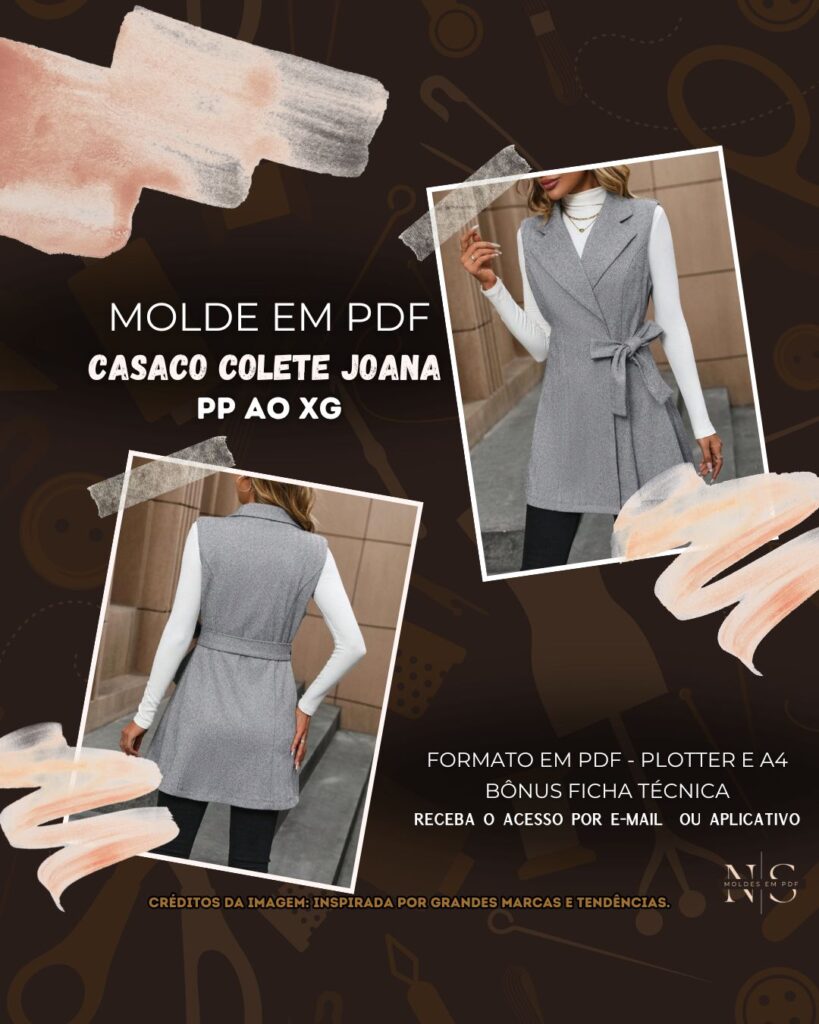 Molde em PDF - Casaco Colete Joana