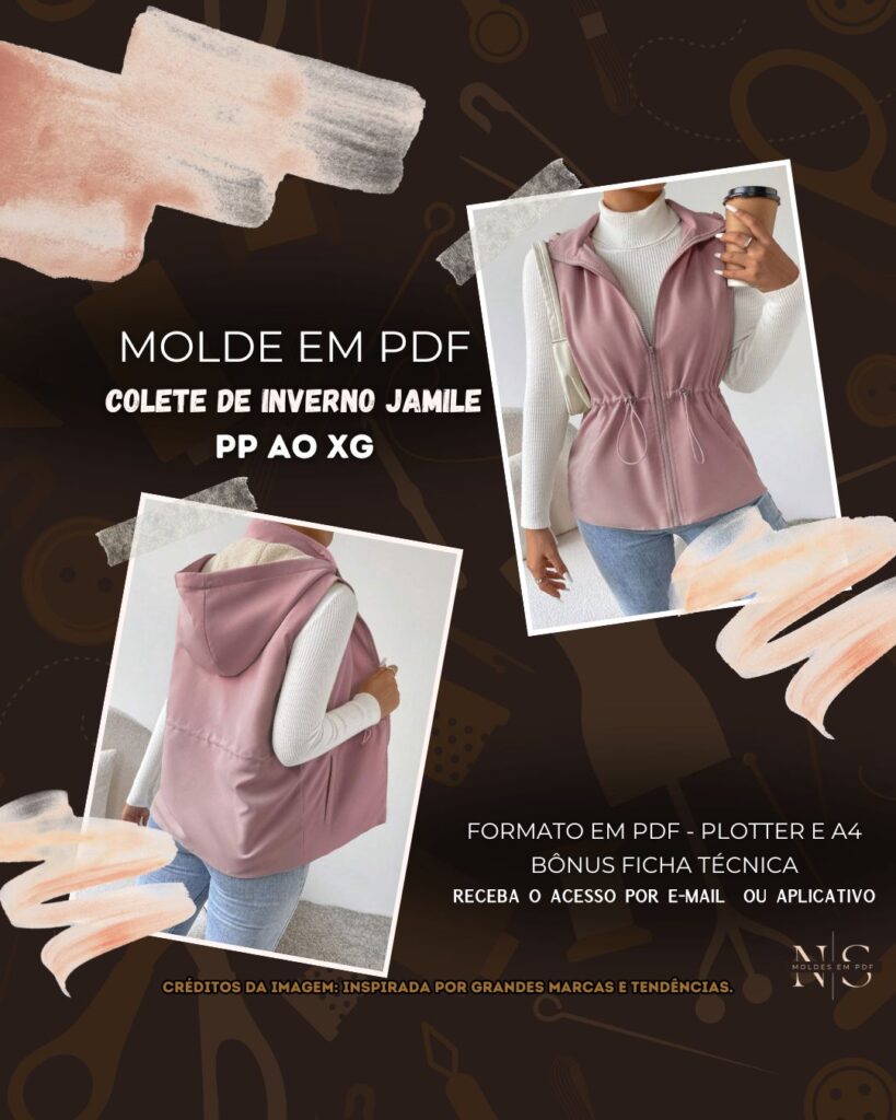 Molde em PDF - Colete de Inverno Jamile