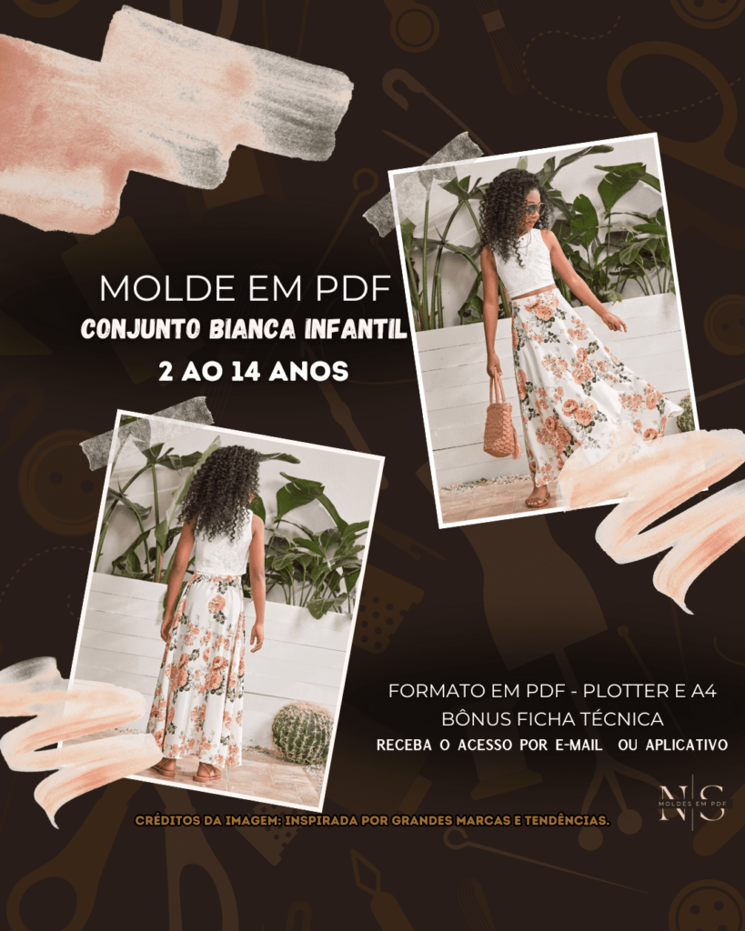 Molde em PDF - Conjunto Bianca Infantil