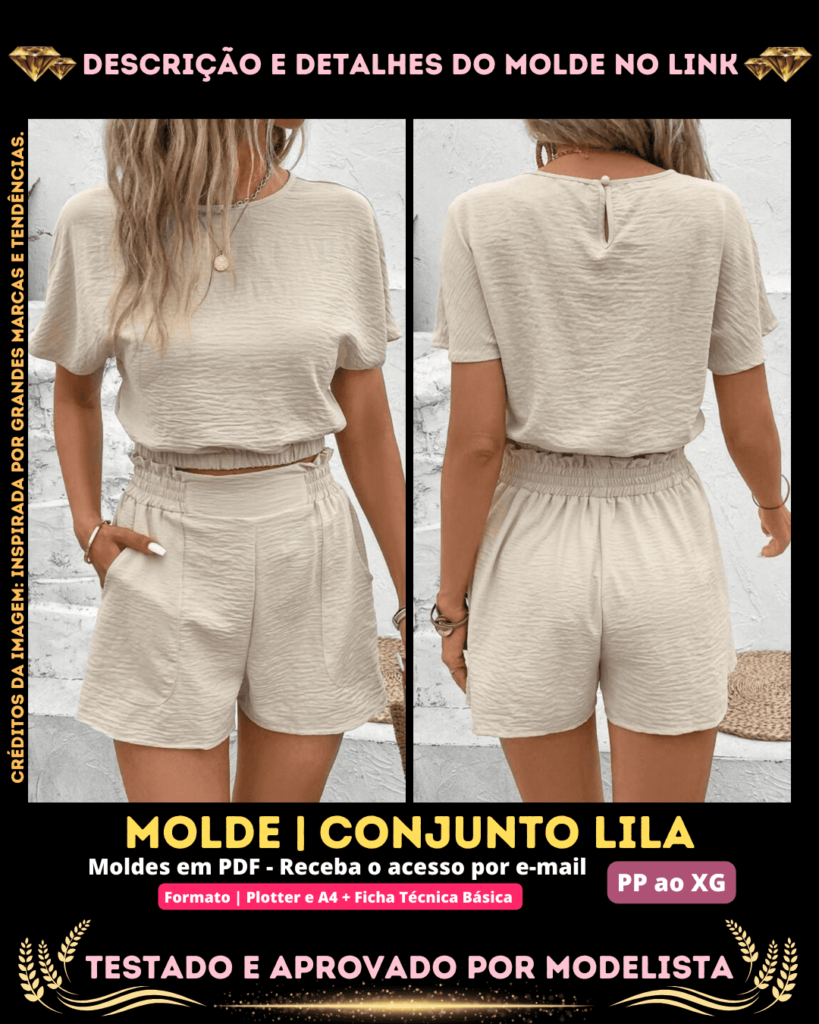 Molde em PDF - Conjunto Lila