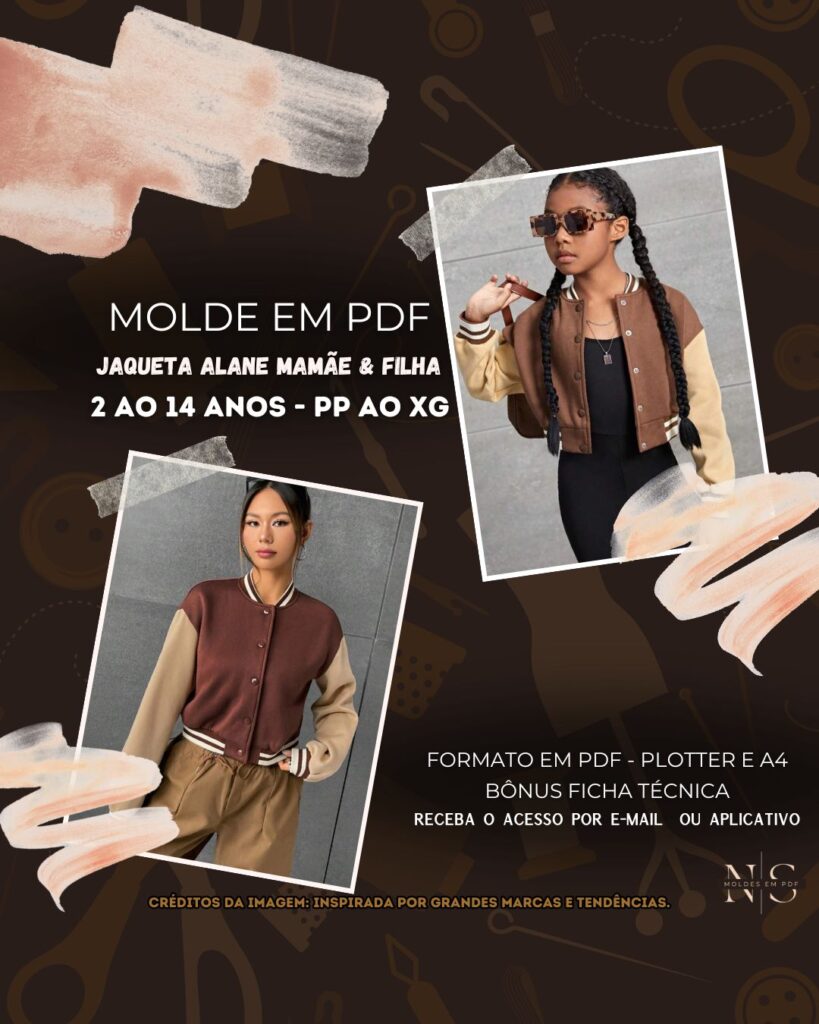 Molde em PDF - Jaqueta Alane Mamãe & Filha