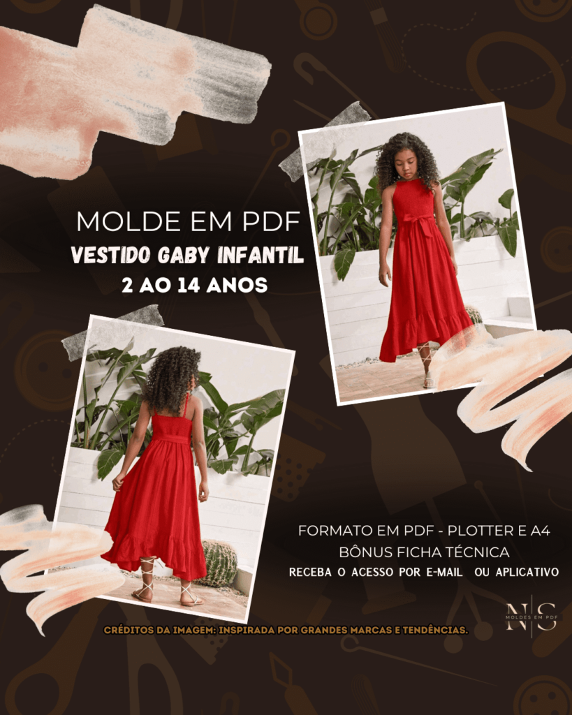 Molde em PDF - Vestido Gaby Infantil