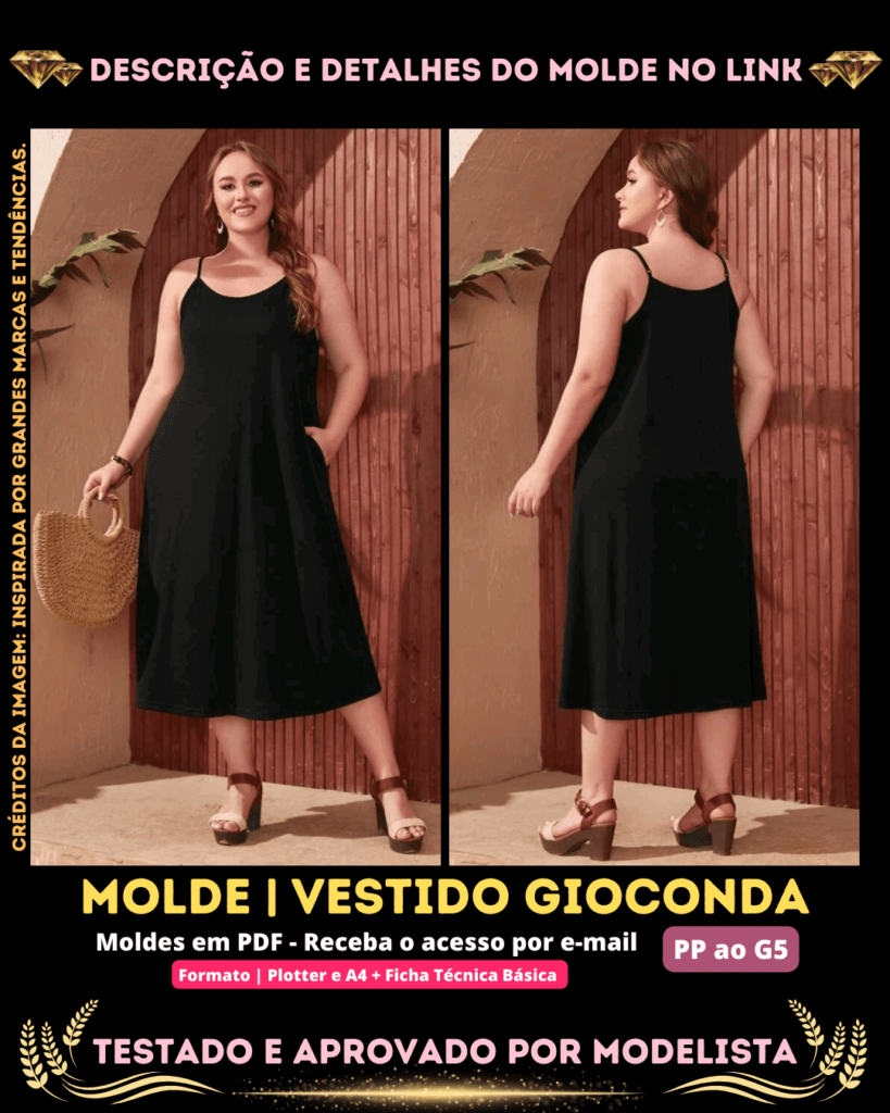 Molde em PDF - Vestido Gioconda (Vestido Estilo Casual | Bolso na Lateral)