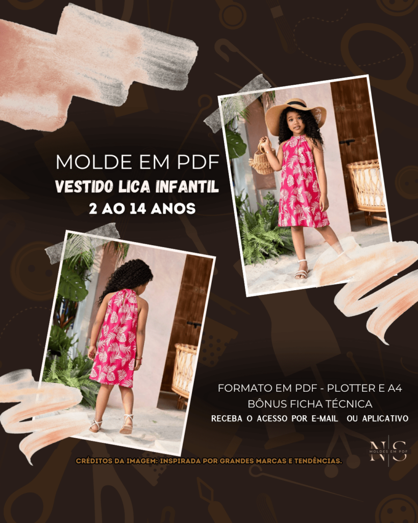 Molde em PDF - Vestido Lica Infantil