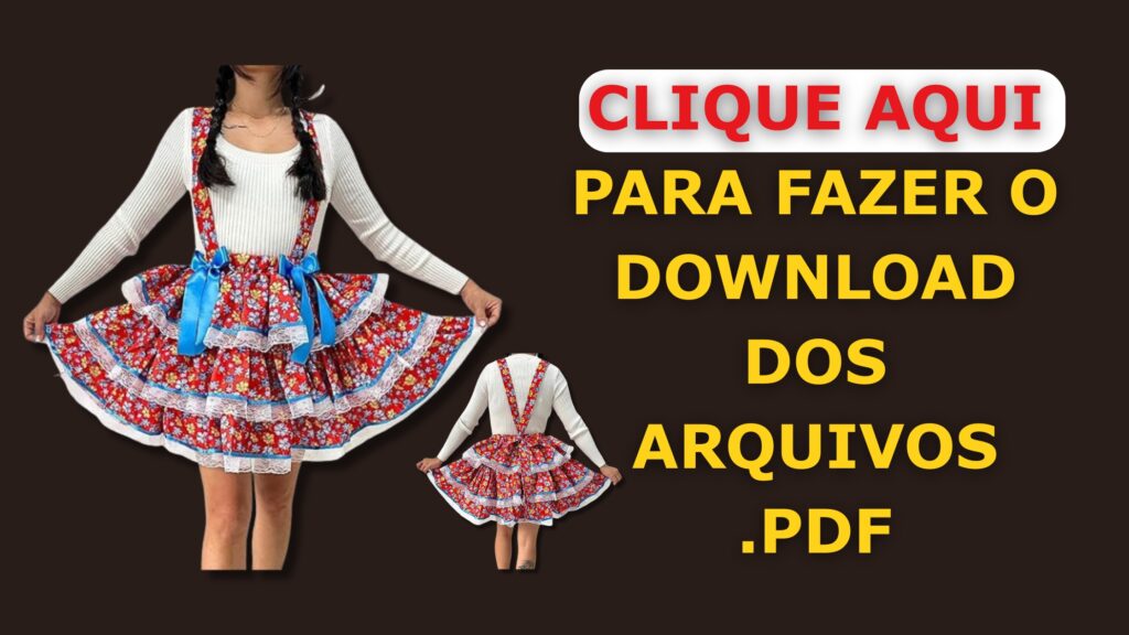 Baixar Molde em PDF Saia Rodada Caipira Lulu PP ao G5