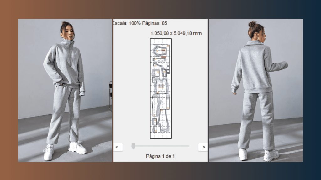 Molde em PDF - Conjunto Moletom Glenda (Conjunto Estilo Casual Blusa Manga Comprida Gola Alta com Zíper e Calça com Bolso)