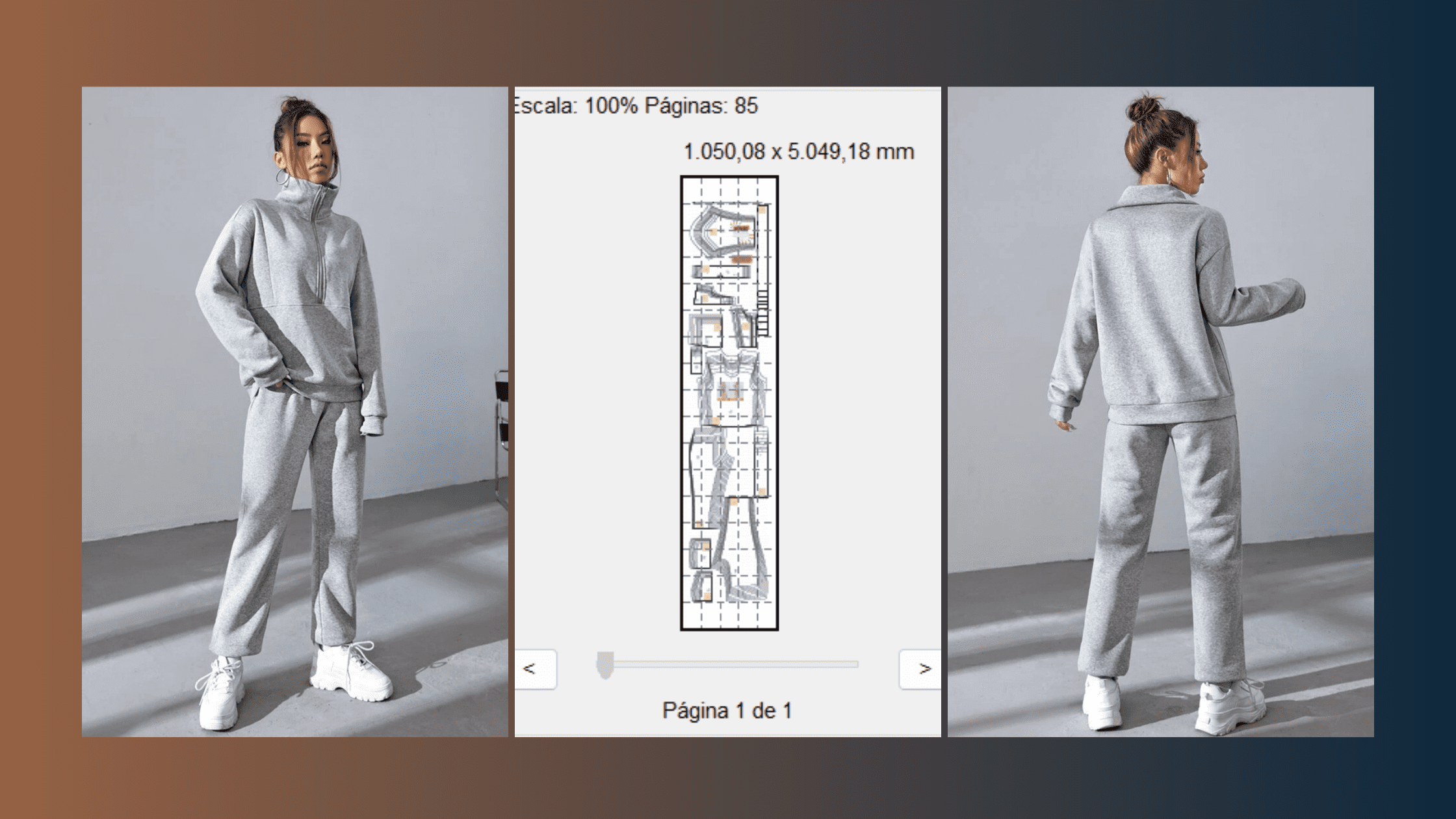 Molde em PDF - Conjunto Moletom Glenda (Conjunto Estilo Casual Blusa Manga Comprida Gola Alta com Zíper e Calça com Bolso)