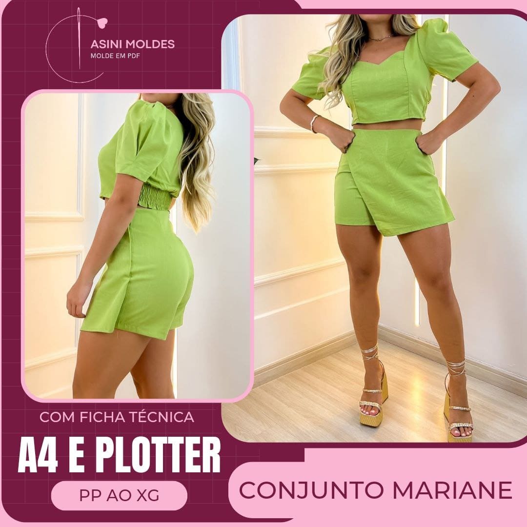 CONJUNTO MARIANE - Molde em PDF