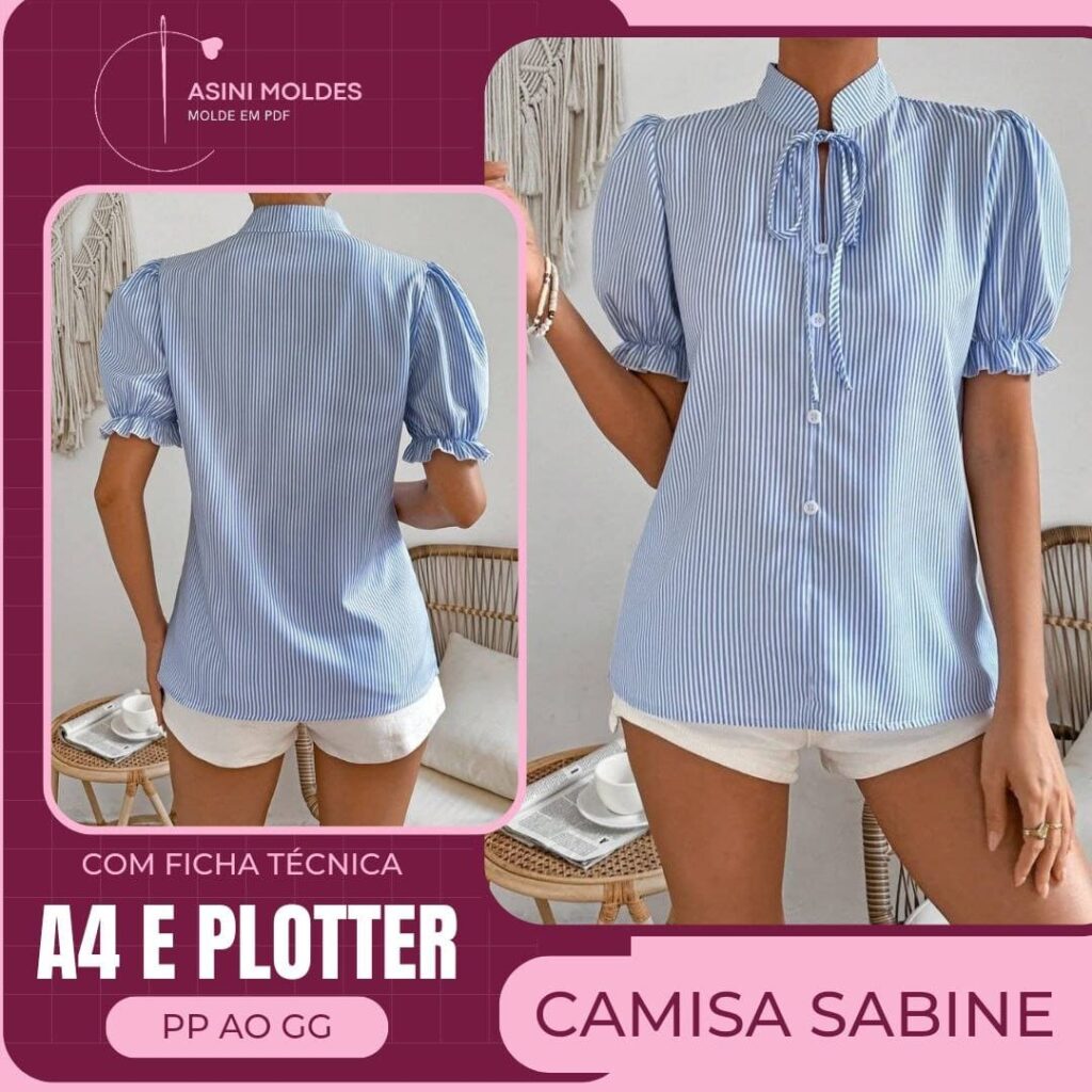 Camisa Sabine - Molde em PDF