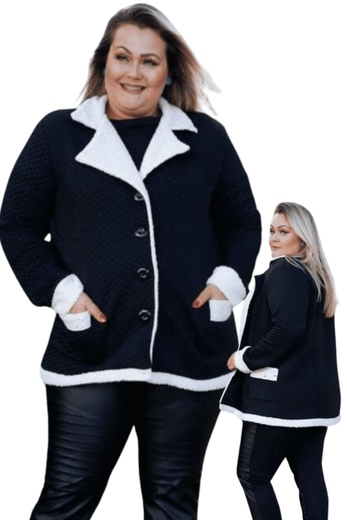 Casaco Plus Size Feminina InvernoInverno manga longa 1924