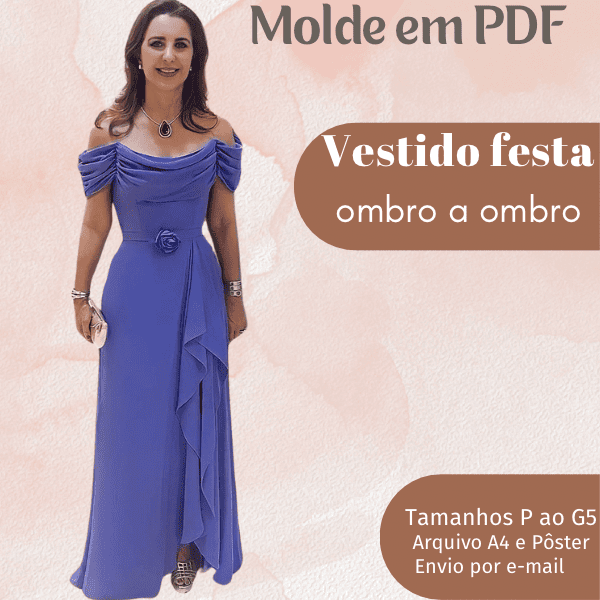 MOLDE EM PDF VESTIDO FESTA OMBRO A OMBRO