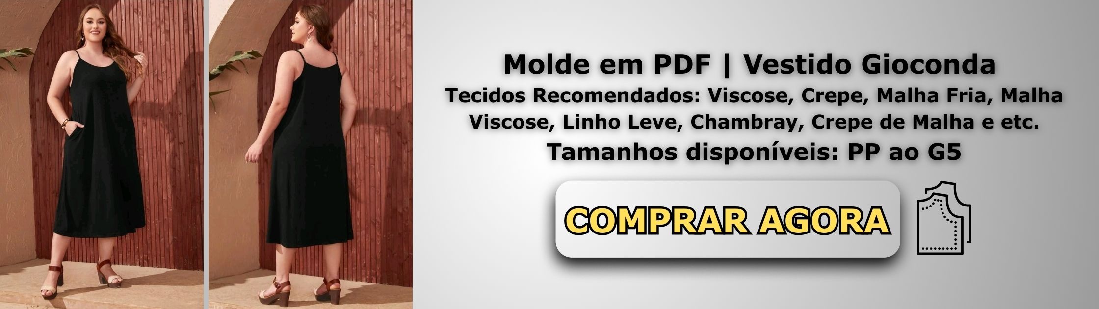 Molde em PDF Vestido Gioconda Banner de Vendas