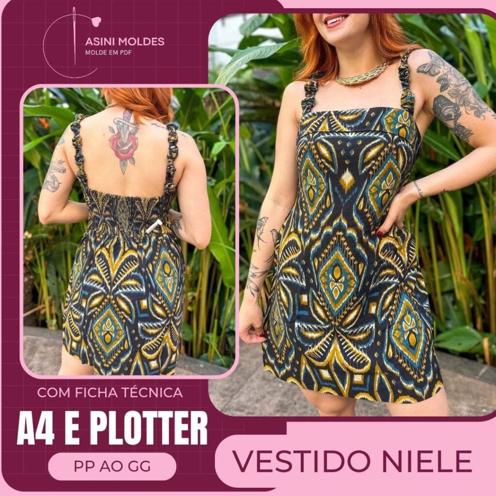 VESTIDO NIELE - Molde em PDF