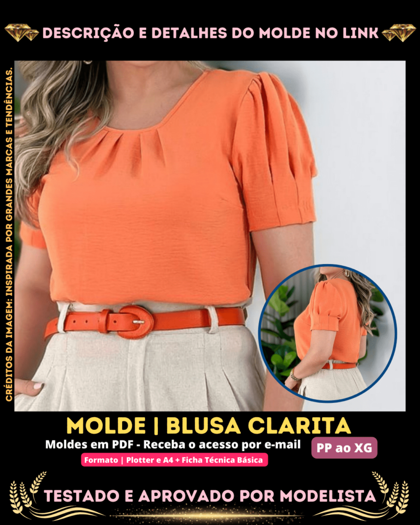 Molde em PDF - Blusa Clarita