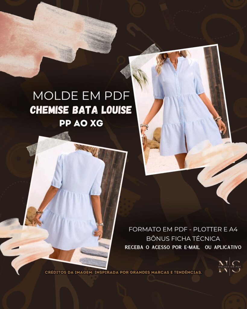 Molde em PDF - Chemise Bata Louise