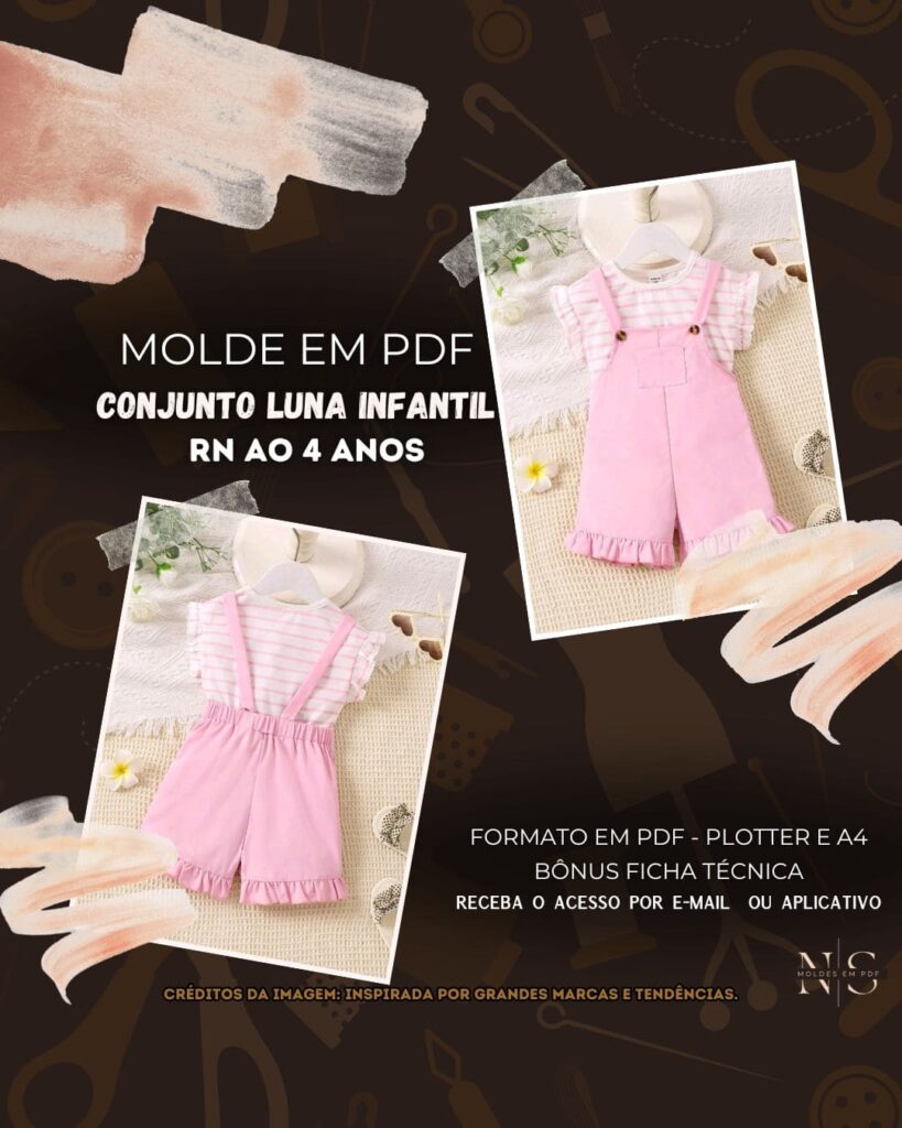 Molde em PDF - Conjunto Luna Infantil RN