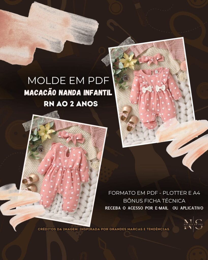 Molde em PDF - Macacão Nanda Infantil RN