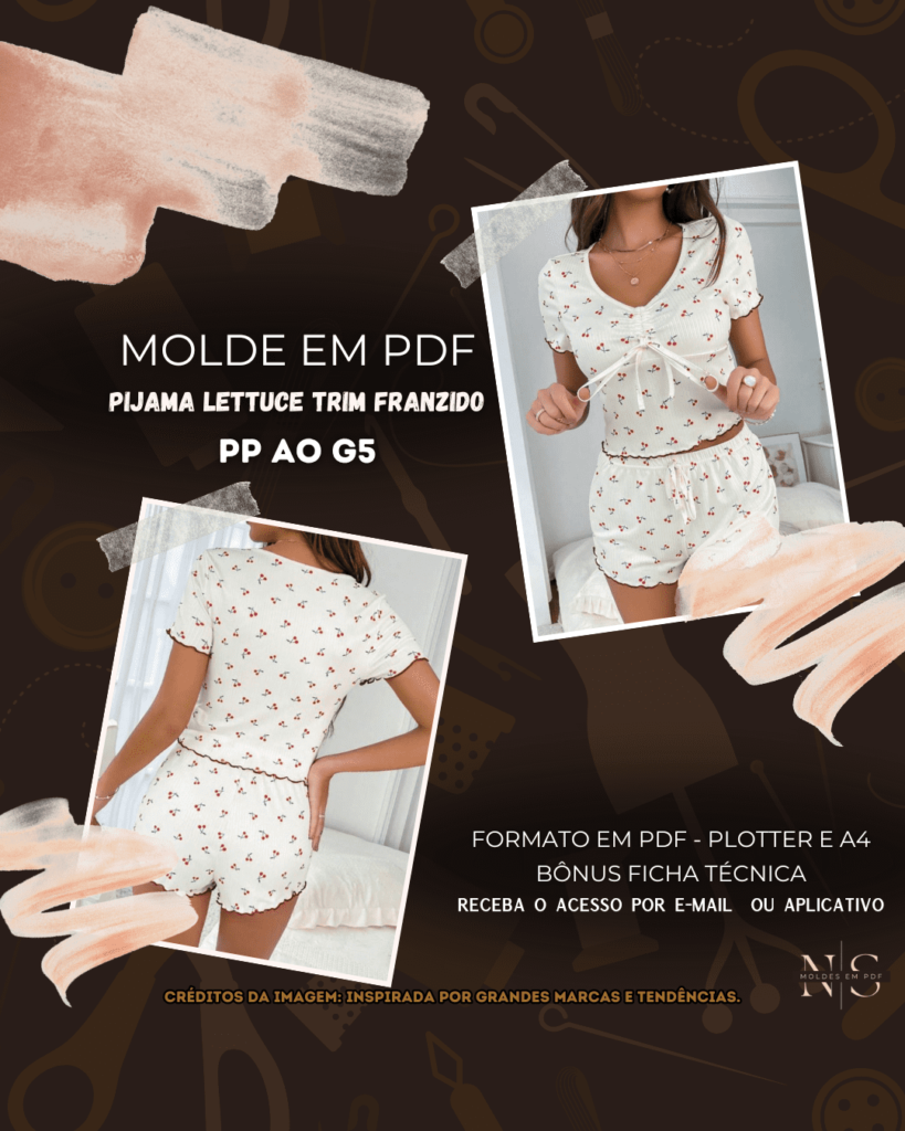 Molde em PDF - Pijama Lettuce Trim Franzido