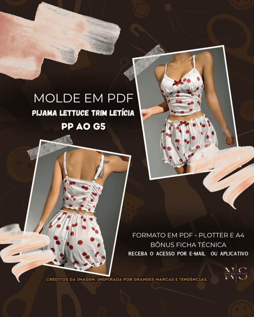 Molde em PDF - Pijama Lettuce Trim Letícia