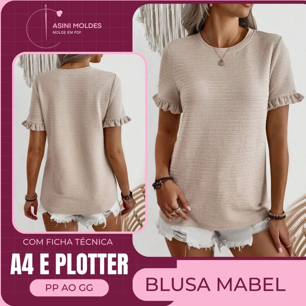 BLUSA MABEL - Molde em PDF