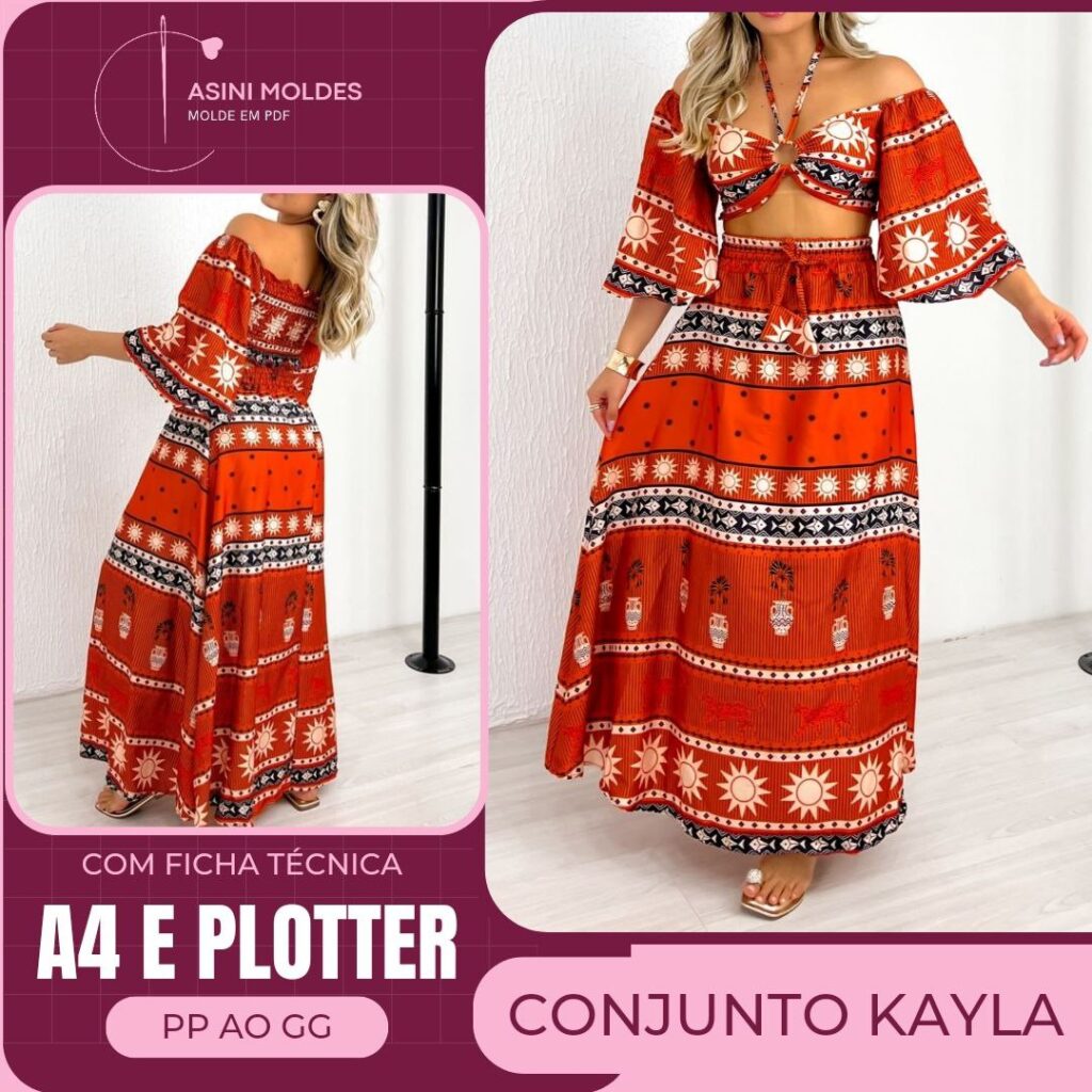 CONJUNTO KAYLA - Molde em PDF