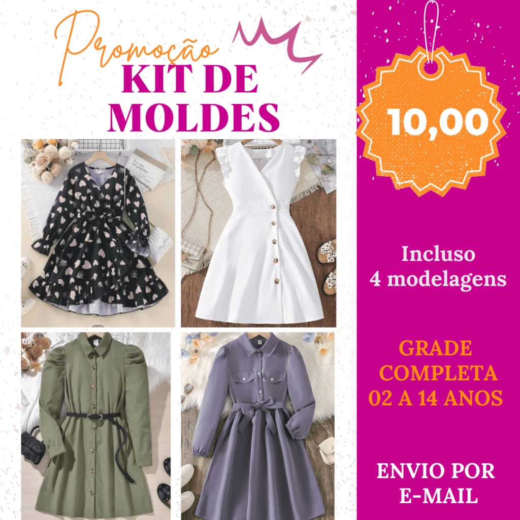 KIT MOLDES INFANTIL VESTIDOS