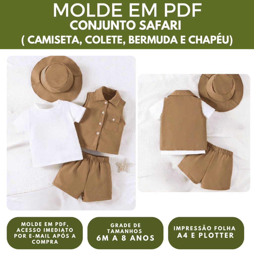 MOLDE CONJUNTO COMPLETO SAFARI - 6 MESES A 8 ANOS