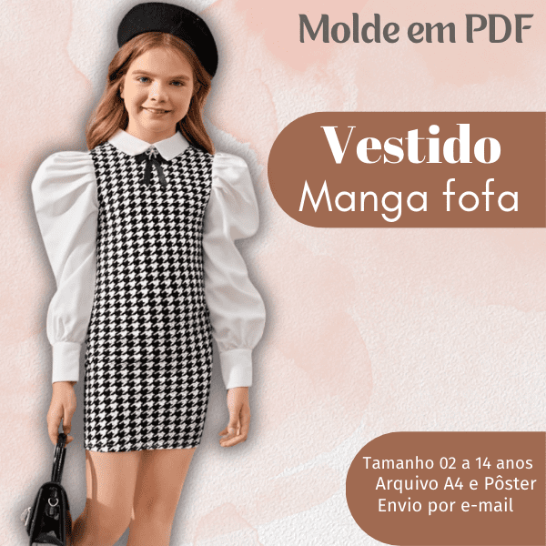 MOLDE EM PDF VESTIDO MANGA FOFA