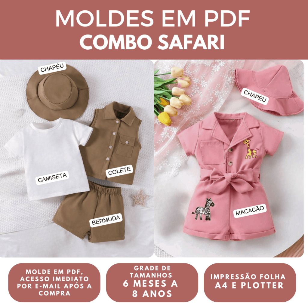 MOLDES COMBO SAFARI - 6 MESES A 8 ANOS