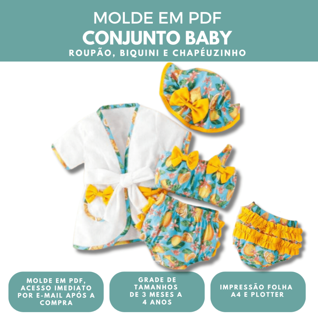 Molde Kit Verão Infantil grade de 3 meses a 4 anos