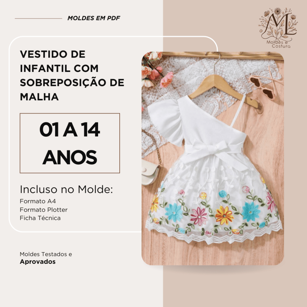 Vestido De Infantil Com Sobreposição De Malha