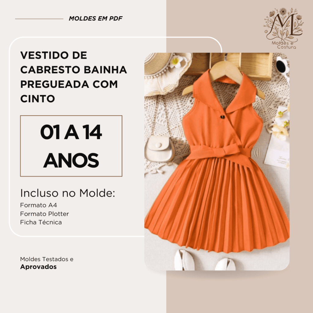 Vestido de cabresto bainha pregueada com cinto