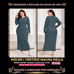 Molde em PDF - Vestido Malha Milla