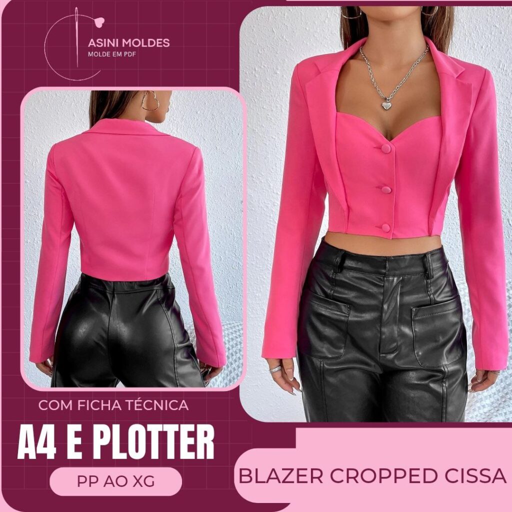 BLAZER CROPPED CISSA - Molde em PDF