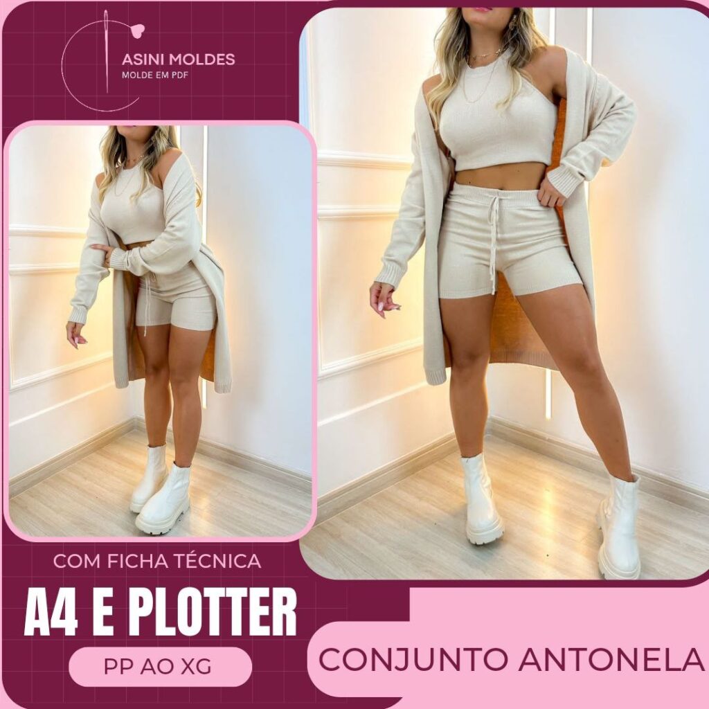 CONJUNTO ANTONELA - Molde em PDF