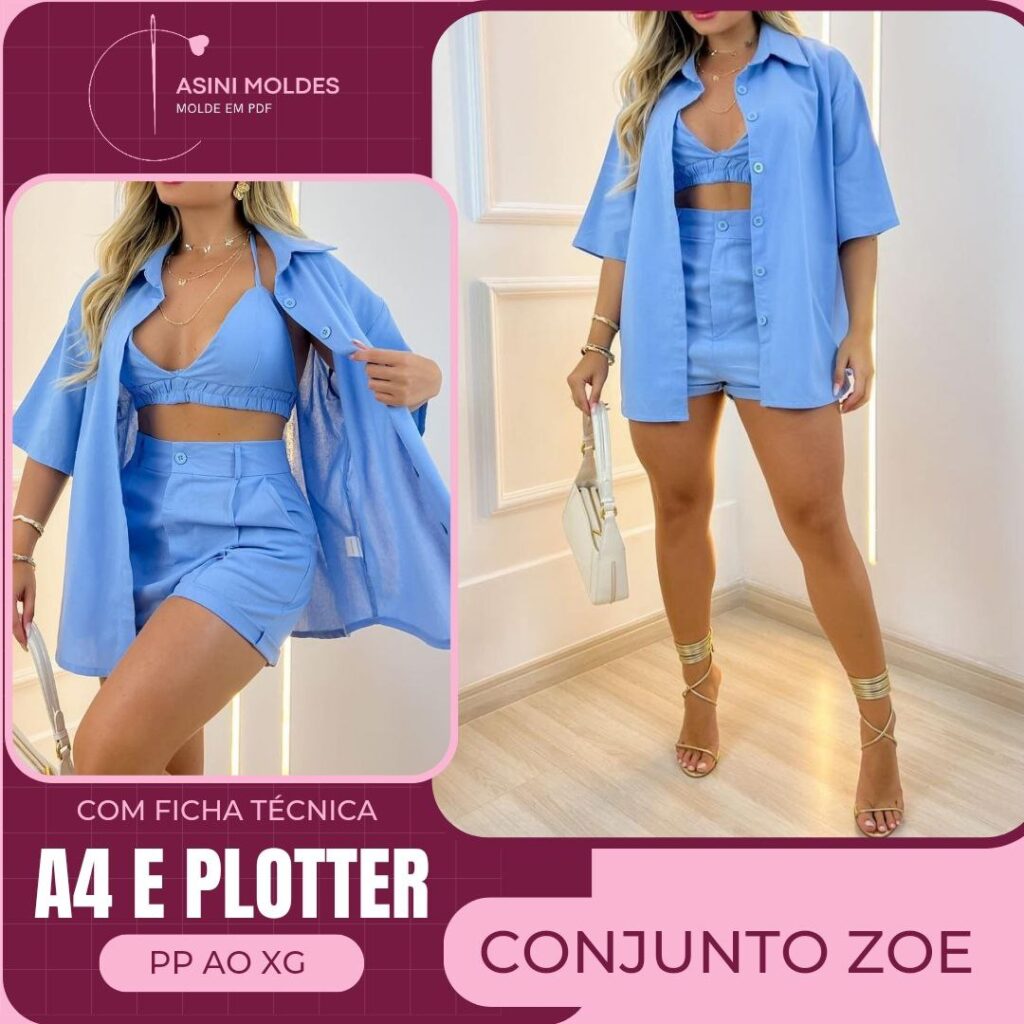 CONJUNTO ZOE - Molde em PDF