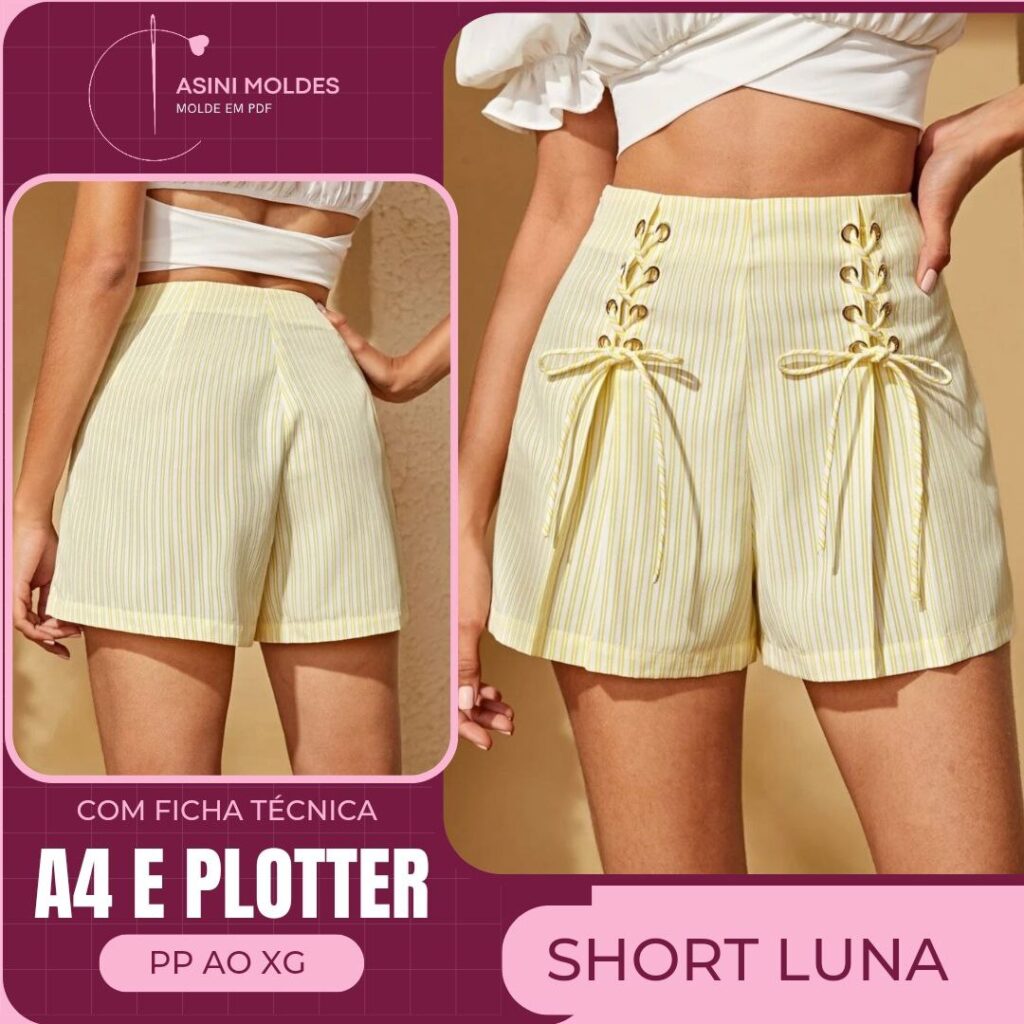 SHORT LUNA - Molde em PDF