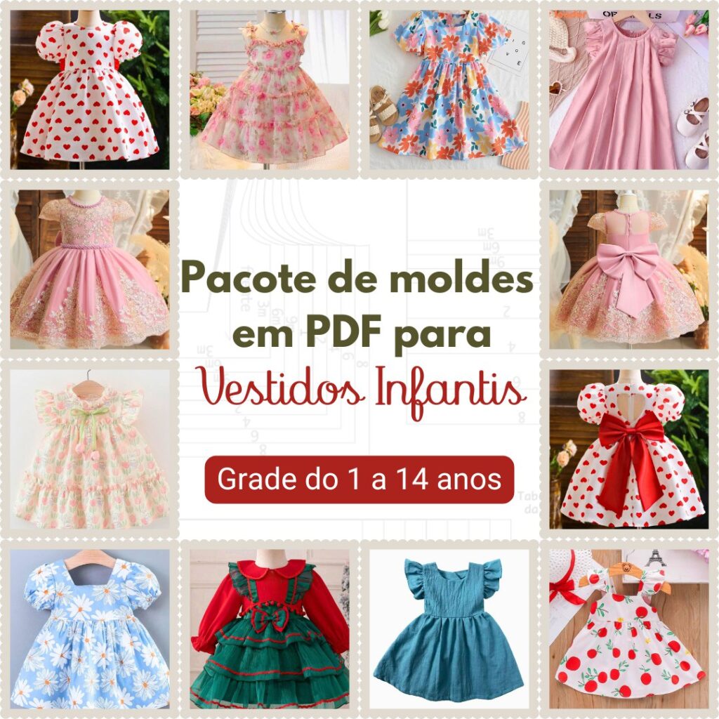 PACOTE DE MOLDES PARA VESTIDOS INFANTIS