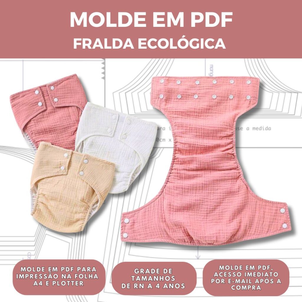 MOLDE FRALDA ECOLÓGICA BABY - GRADE RN A 4 ANOS