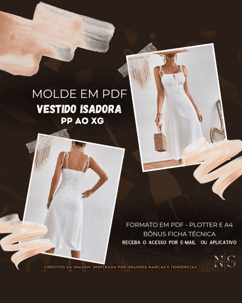 Molde em PDF - Vestido Isadora (Busto Franzido Midi)